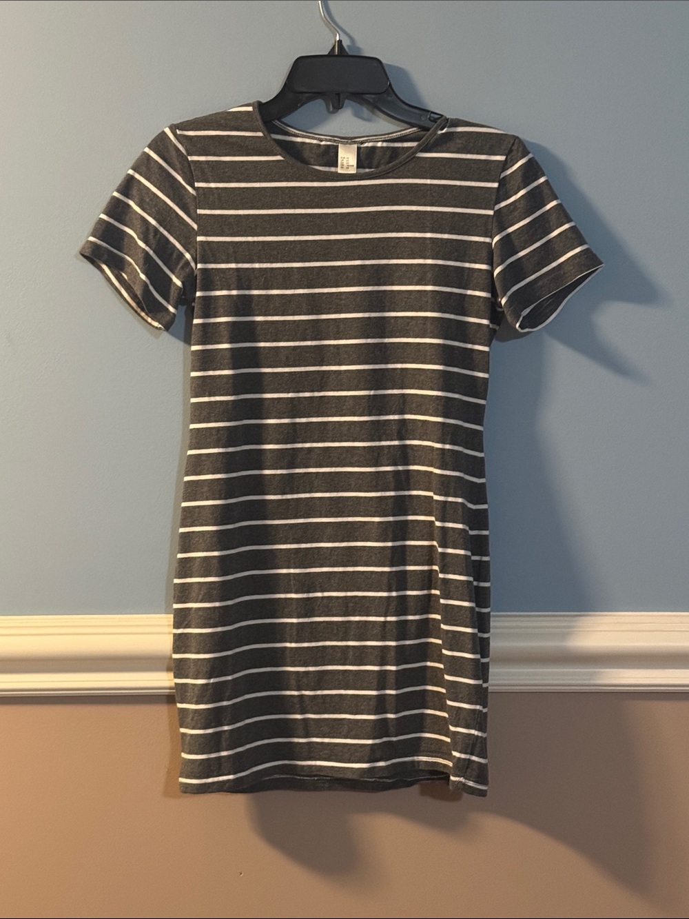 Striped Gray & White Tee Dress sizeXS